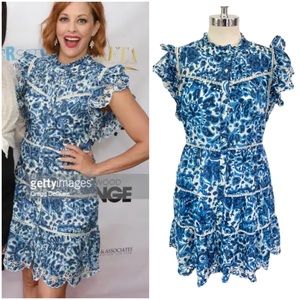 House of Harlow 1960 Floral Button Front Flutter Sleeve Dress with Pocket